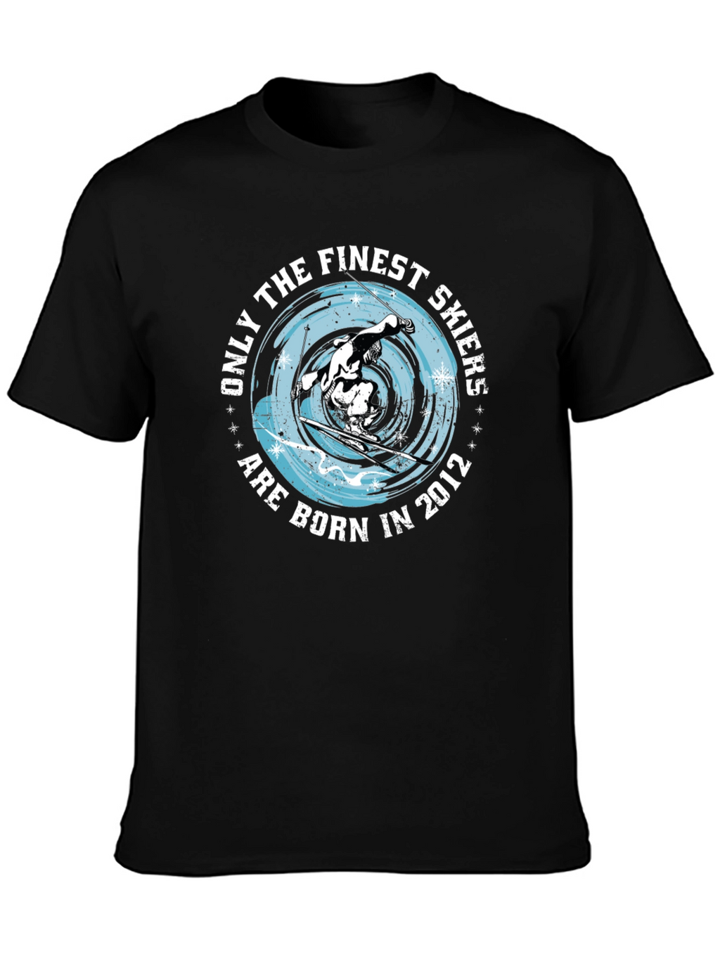 Finest Skiers Born in 2012 Black Graphic Tee