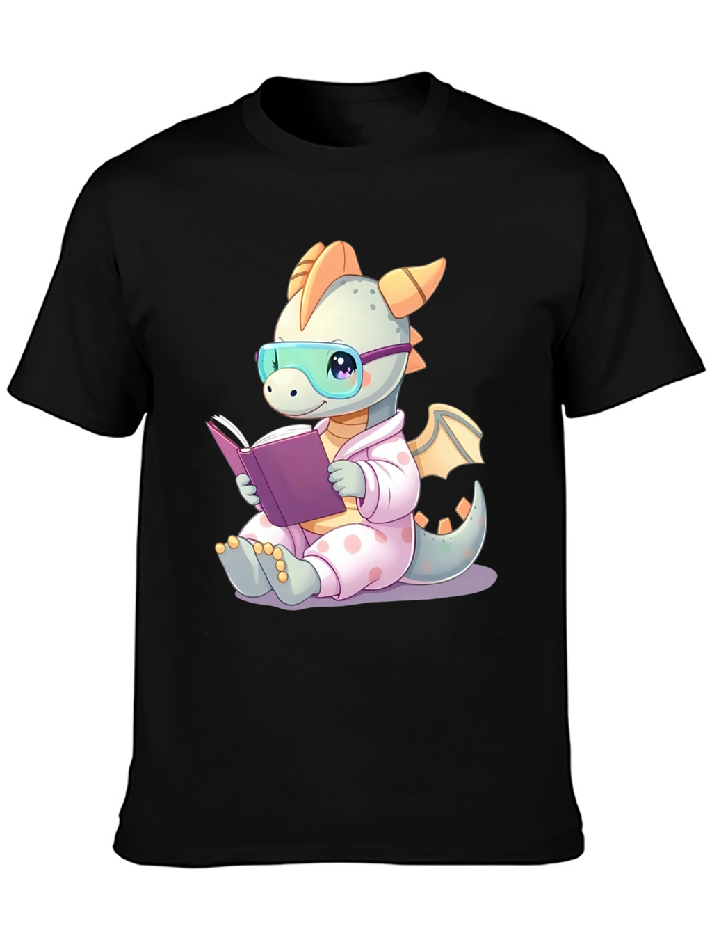 Cute Dragon Reading Book T-Shirt