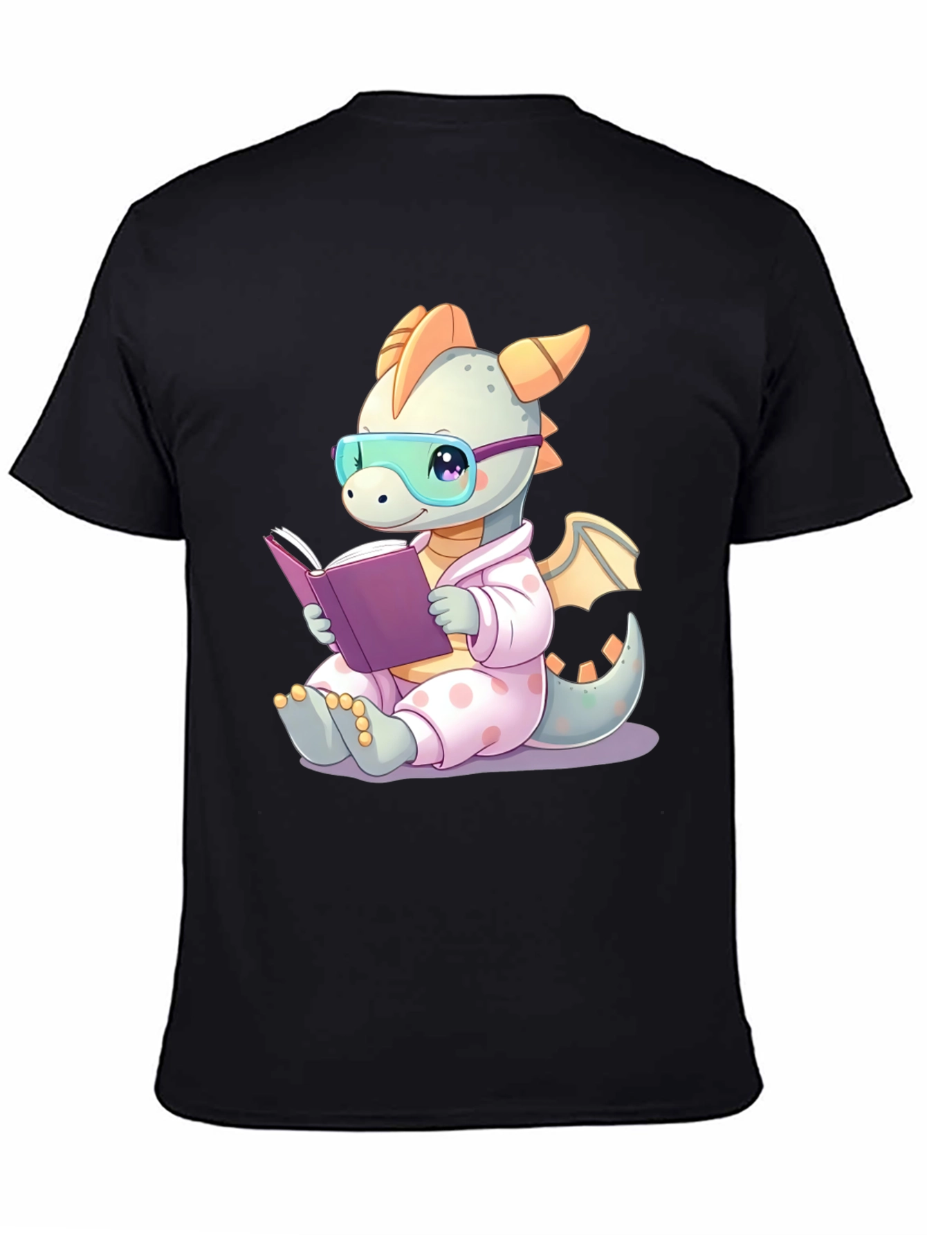 Cute Dragon Reading Book T-Shirt