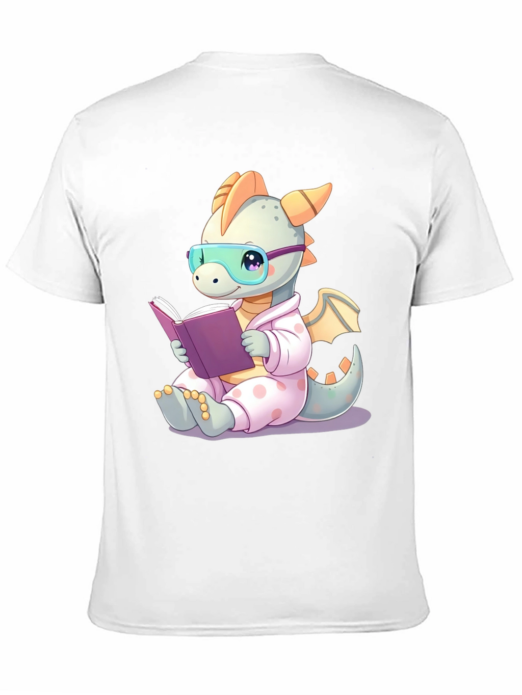 Cute Dragon Reading Book T-Shirt