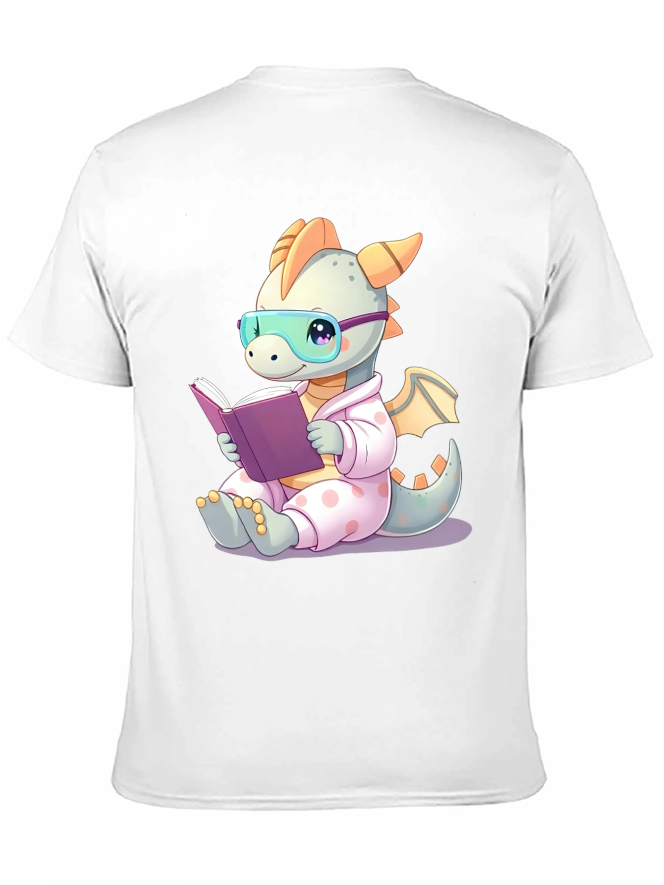 Cute Dragon Reading Book T-Shirt