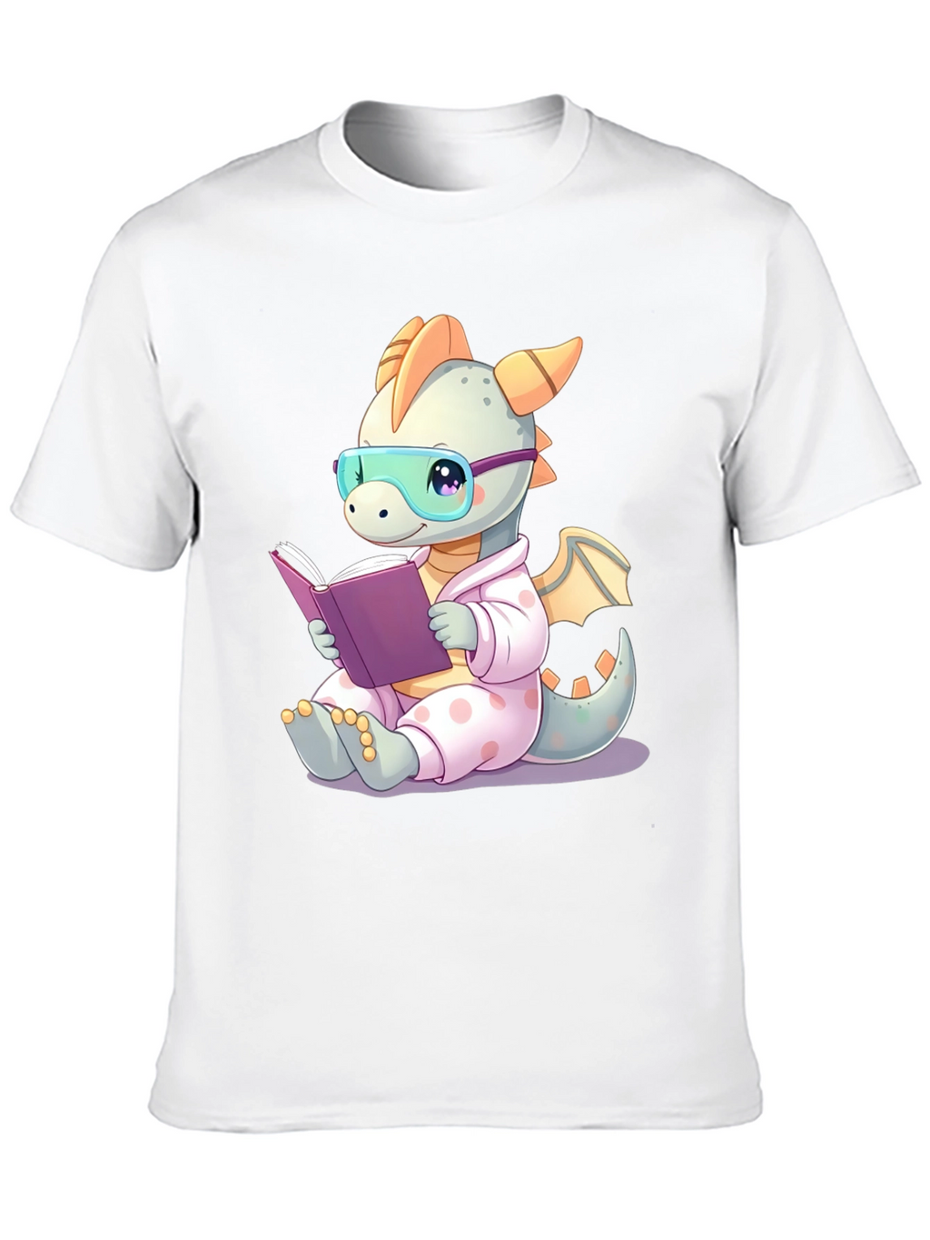 Cute Dragon Reading Book T-Shirt