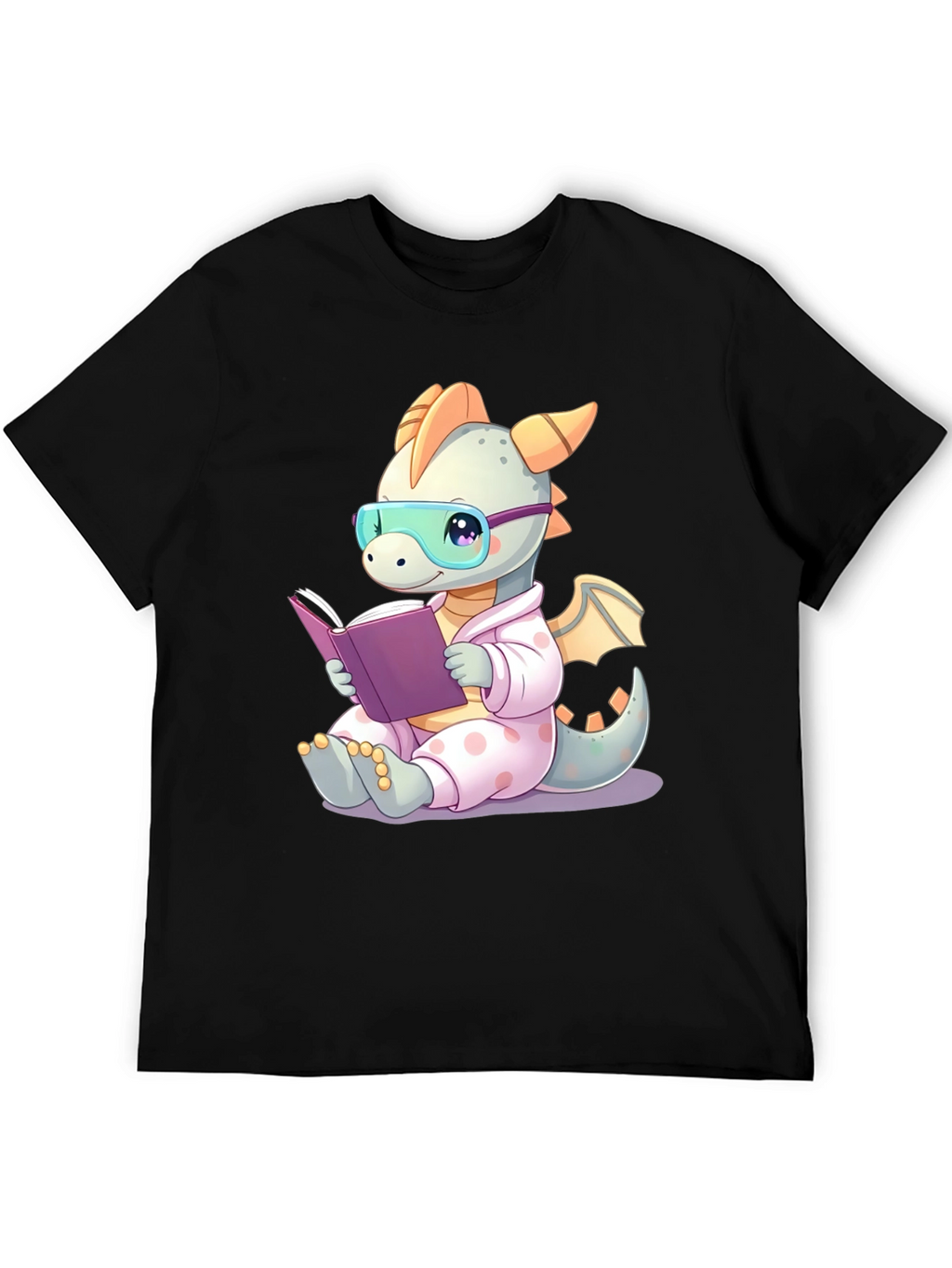 Cute Dragon Reading Book T-Shirt