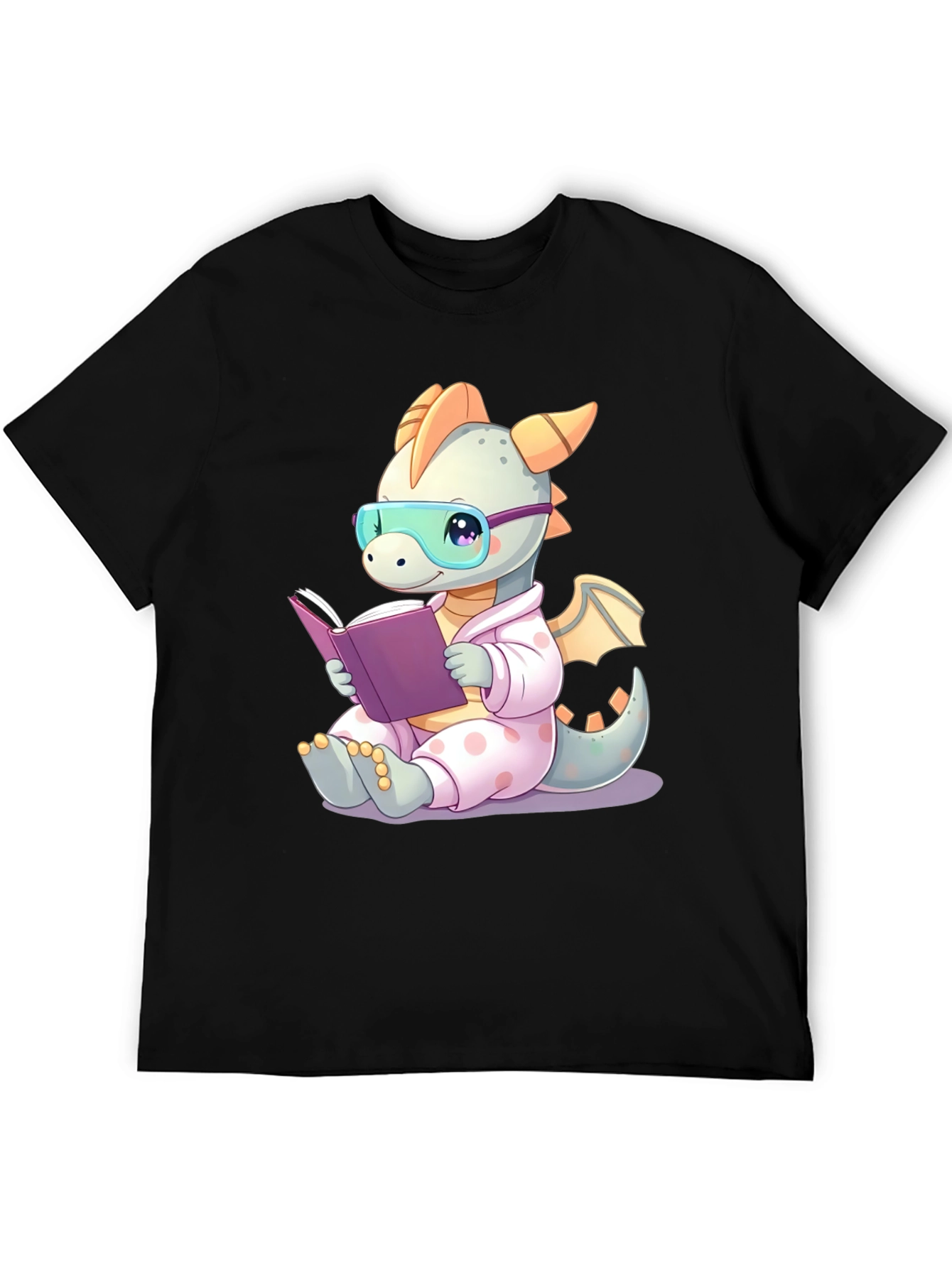 Cute Dragon Reading Book T-Shirt