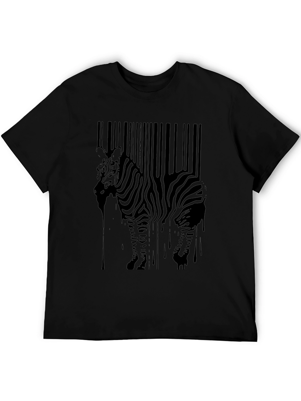Zebra Barcode Graphic Tee - Black Mens T-Shirt