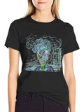 Abstract Art Graphic Print Tee - Modern Style