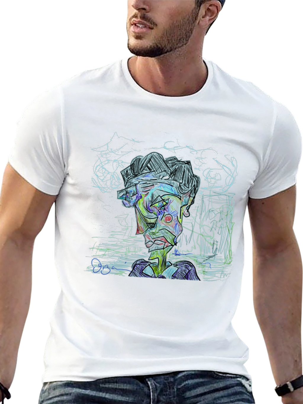 Abstract Art Graphic Print Tee - Modern Style