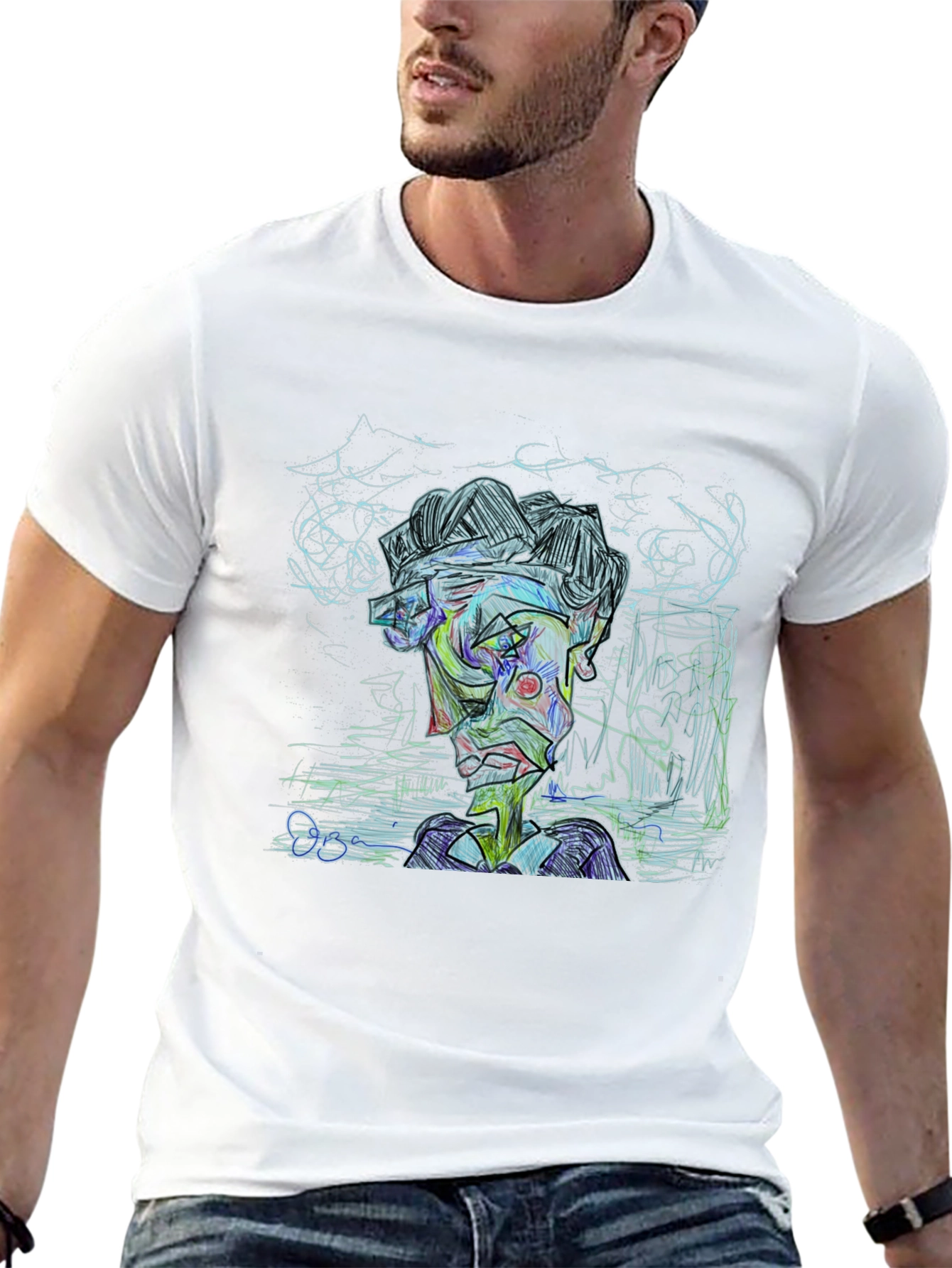 Abstract Art Graphic Print Tee - Modern Style
