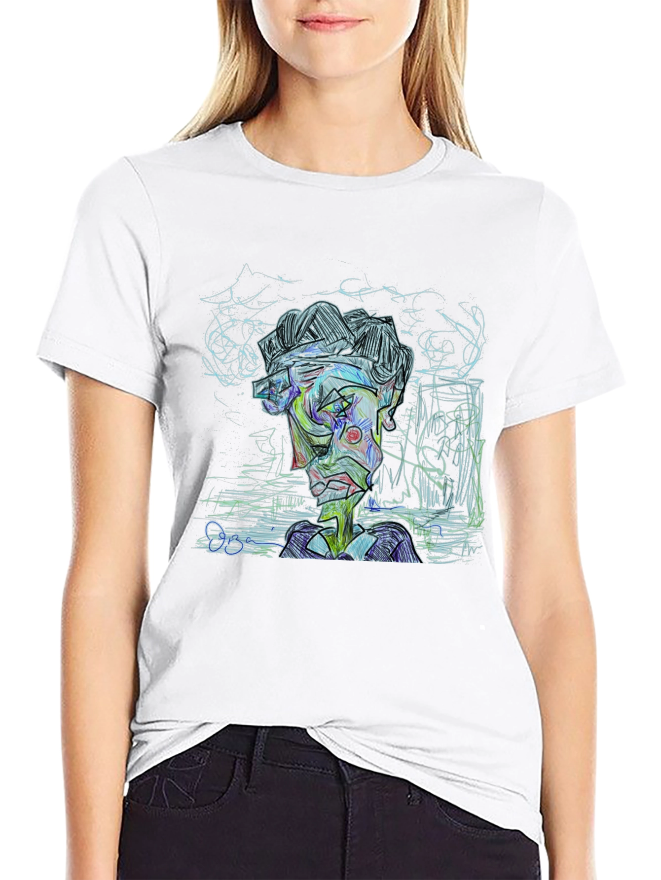 Abstract Art Graphic Print Tee - Modern Style