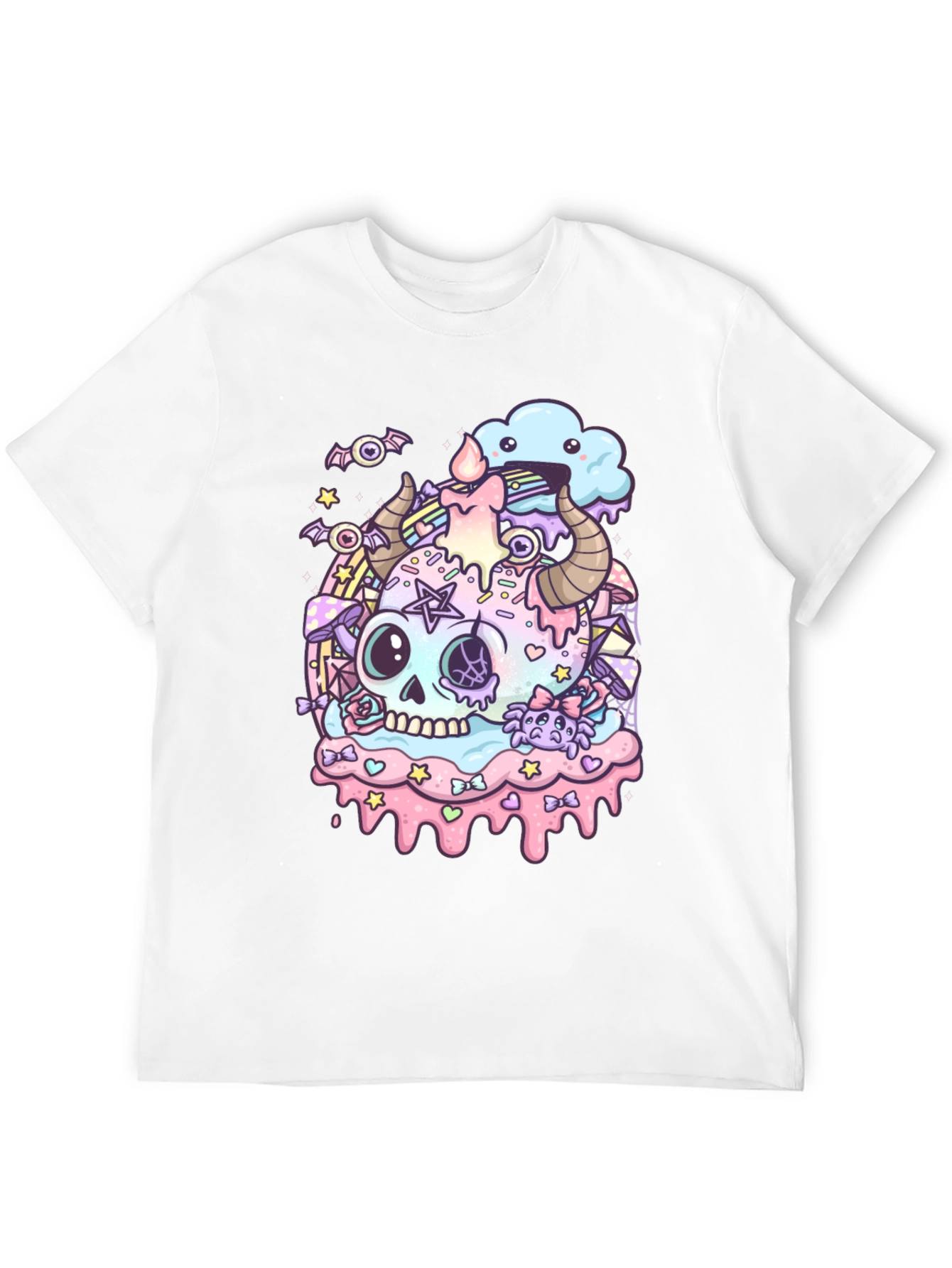 Pastel Goth Skull Graphic T-Shirt