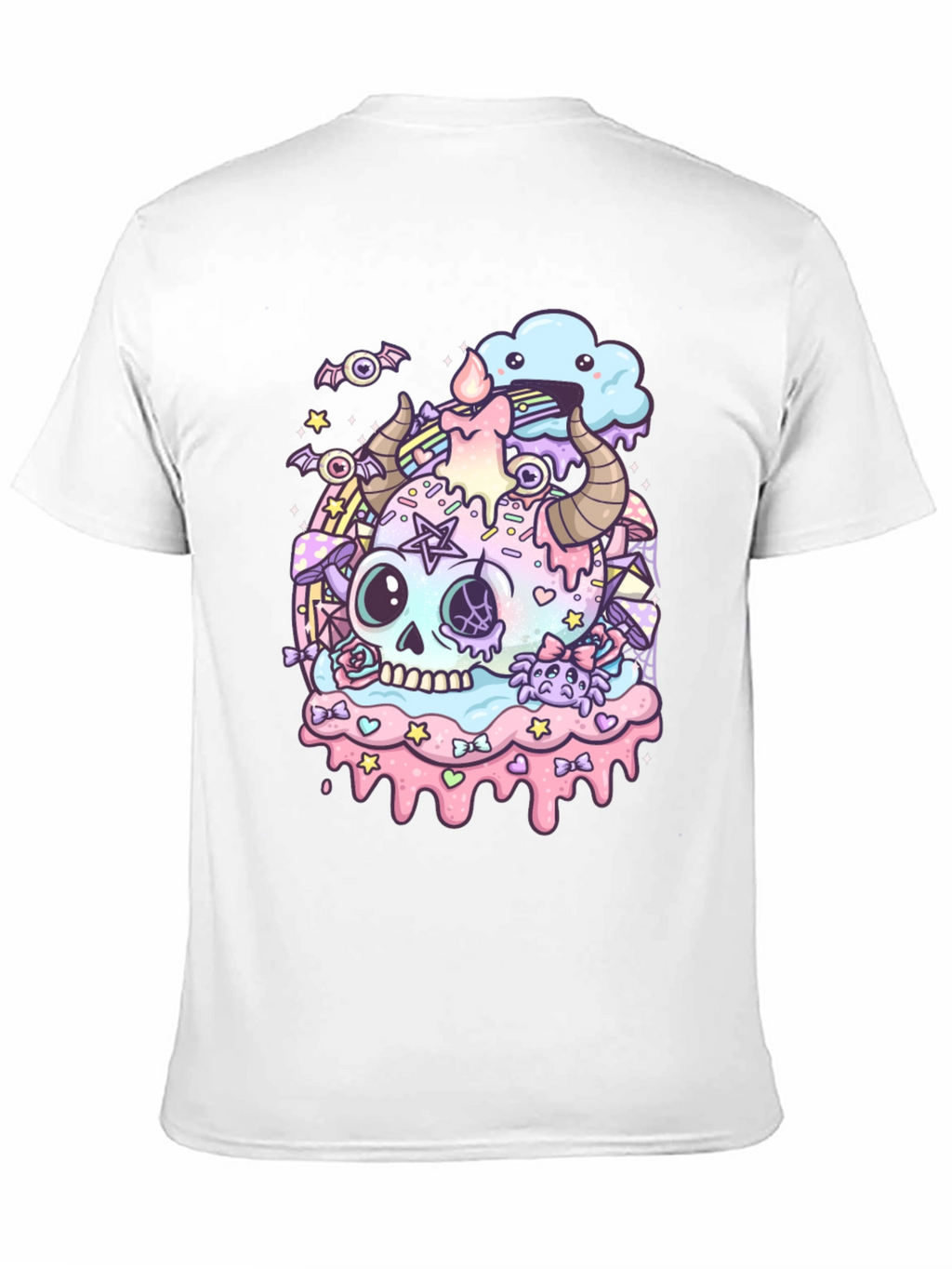 Pastel Goth Skull Graphic T-Shirt