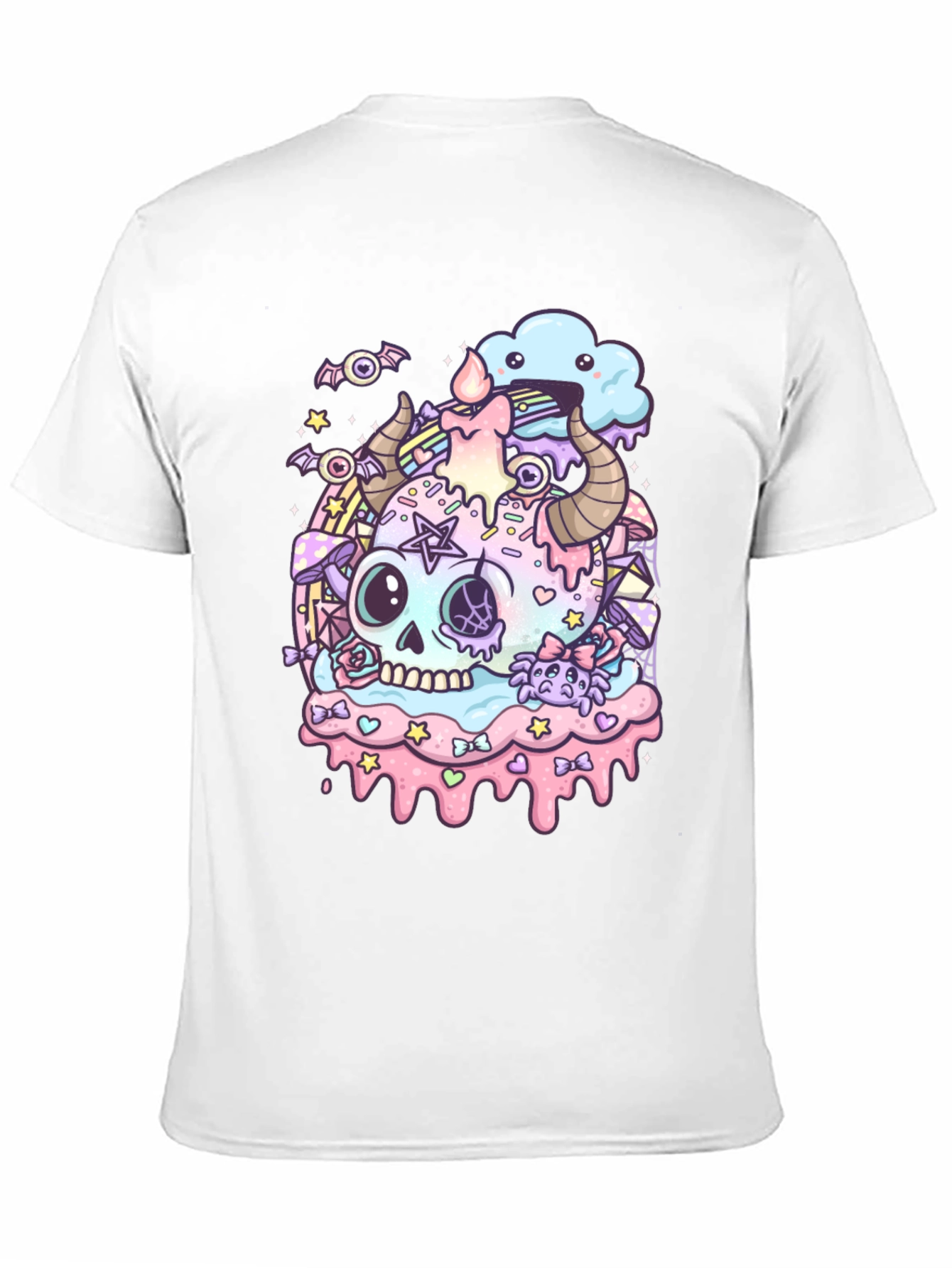 Pastel Goth Skull Graphic T-Shirt
