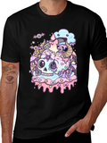 Pastel Goth Skull Graphic T-Shirt