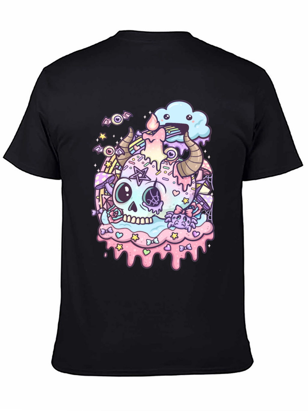 Pastel Goth Skull Graphic T-Shirt