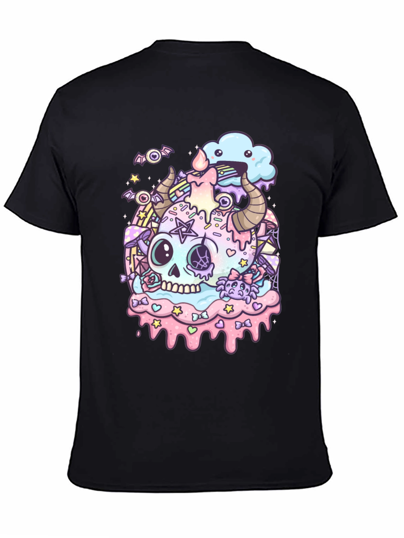 Pastel Goth Skull Graphic T-Shirt