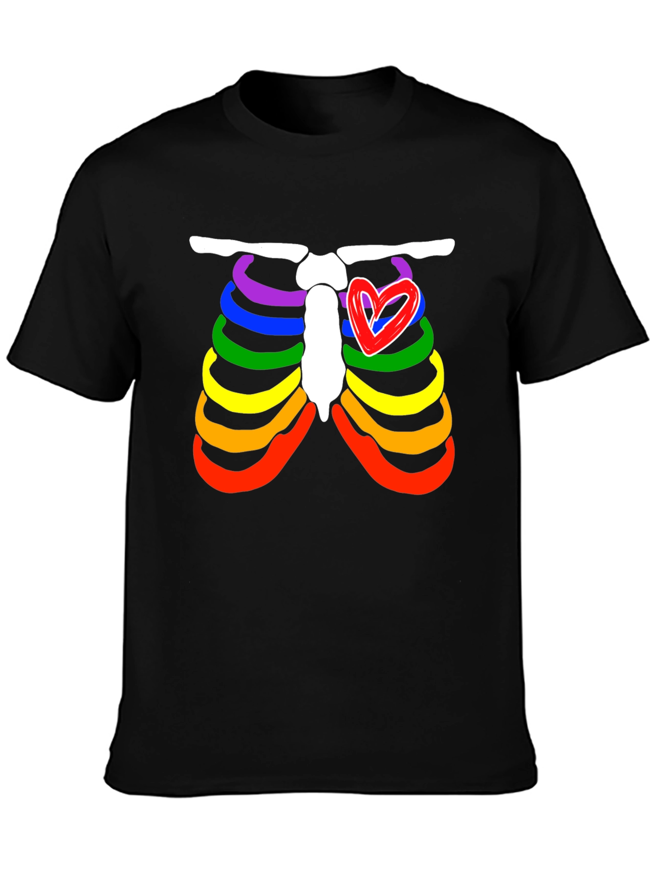 Pride Rib Cage Heart Graphic Tee