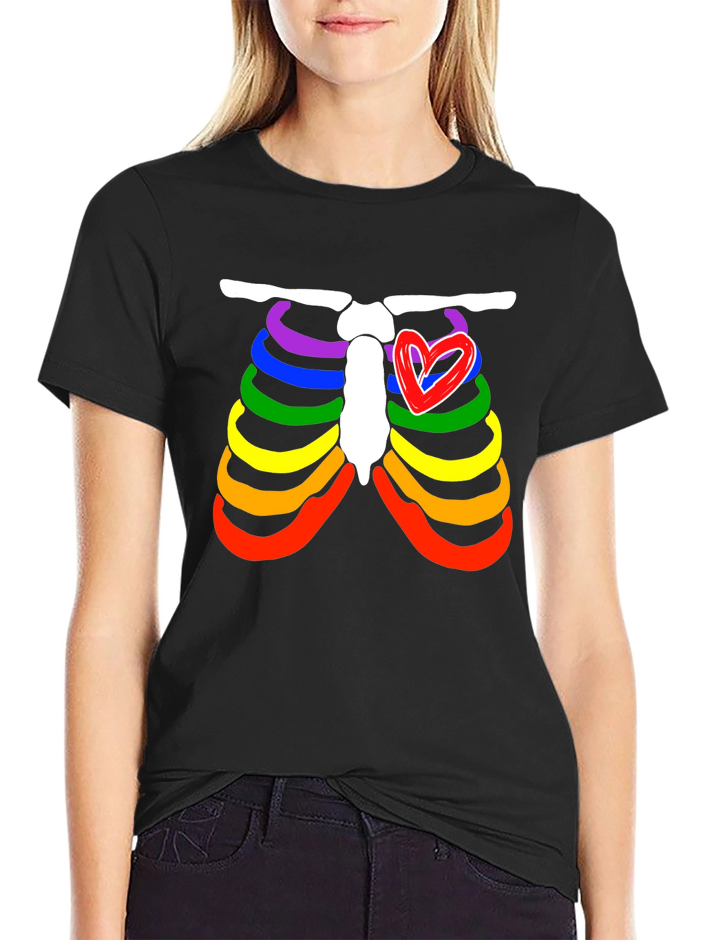 Pride Rib Cage Heart Graphic Tee