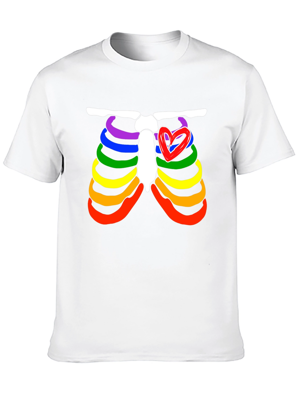Pride Rib Cage Heart Graphic Tee