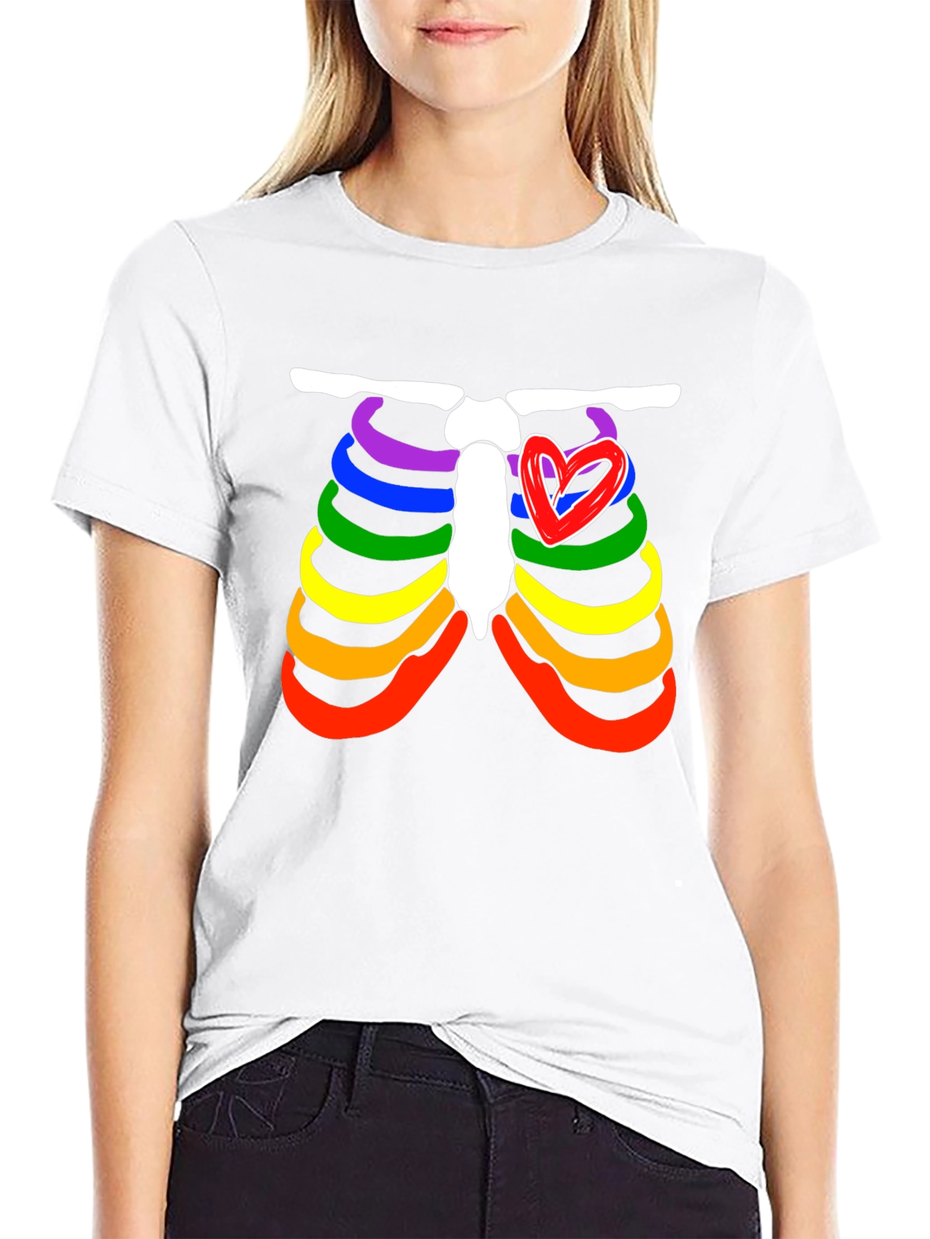 Pride Rib Cage Heart Graphic Tee