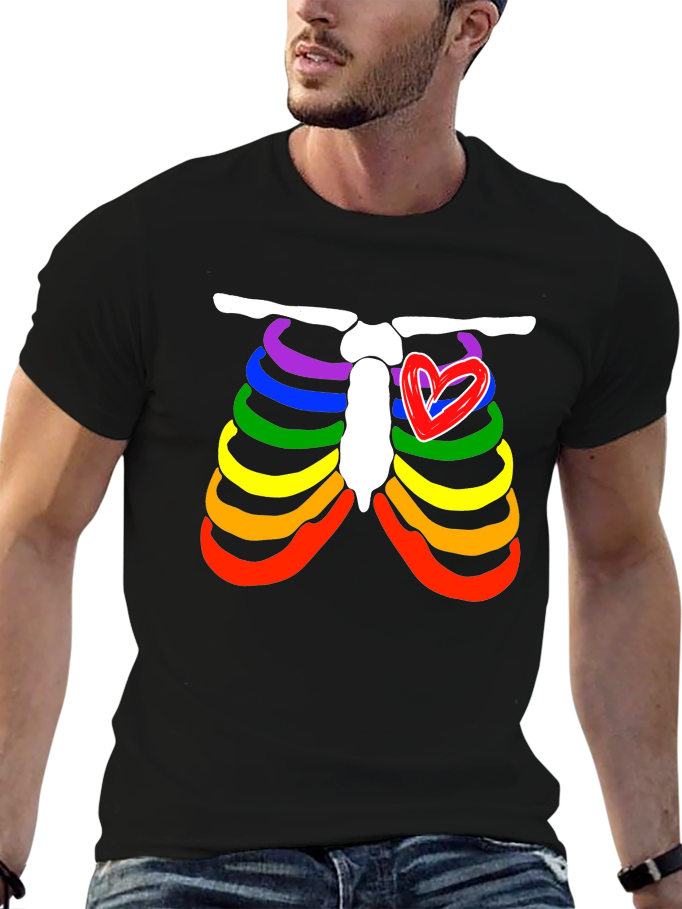 Pride Rib Cage Heart Graphic Tee