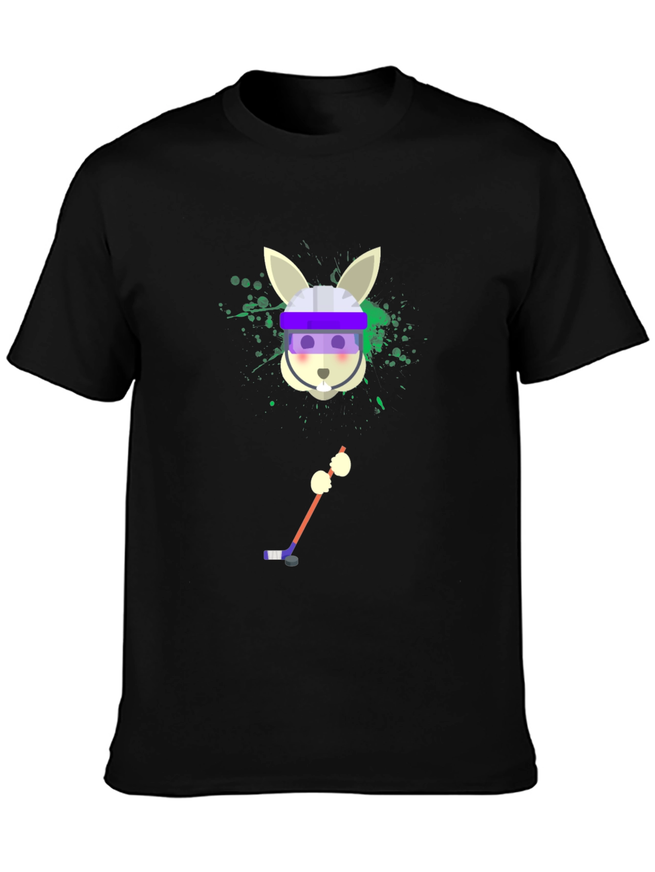 Hockey Rabbit T-Shirt - Unique Graphic Tee