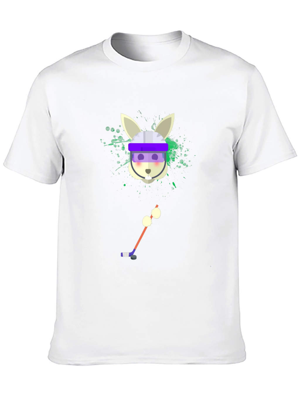 Hockey Rabbit T-Shirt - Unique Graphic Tee