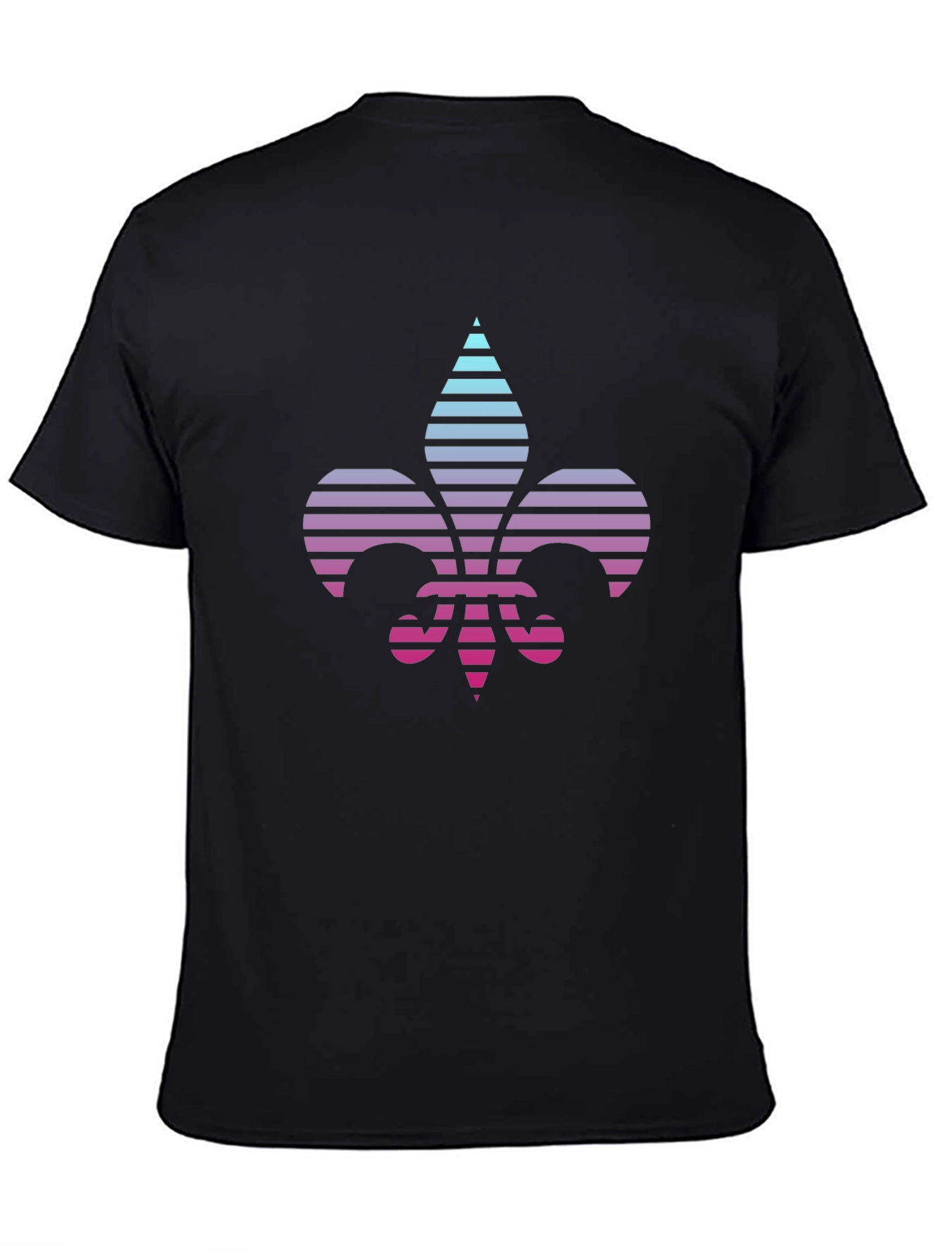 Retro Fleur-de-Lis Graphic Tee - Black