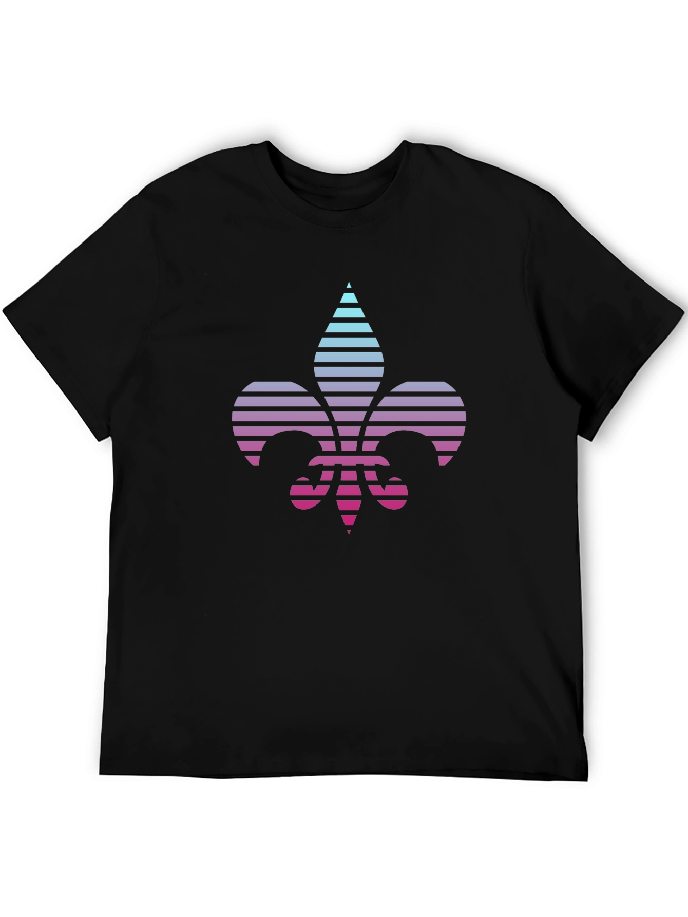 Retro Fleur-de-Lis Graphic Tee - Black