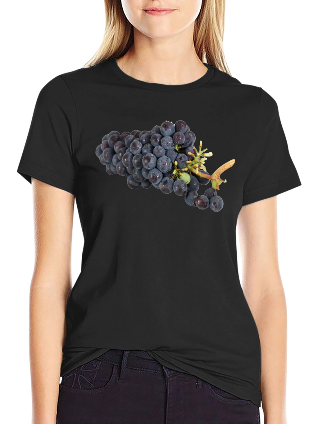 Grapes Graphic Black T-Shirt