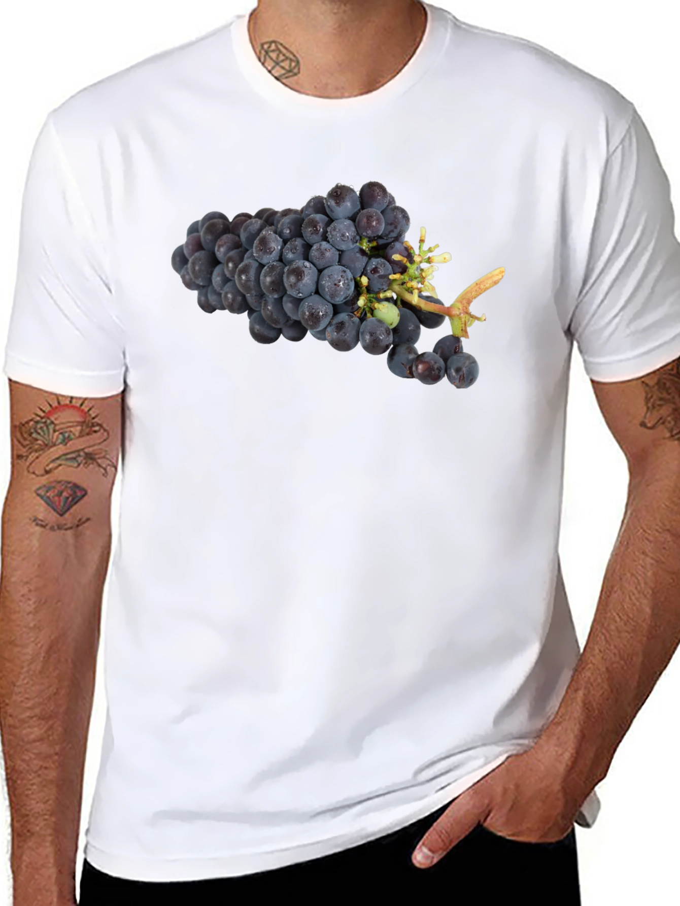 Grapes Graphic Black T-Shirt