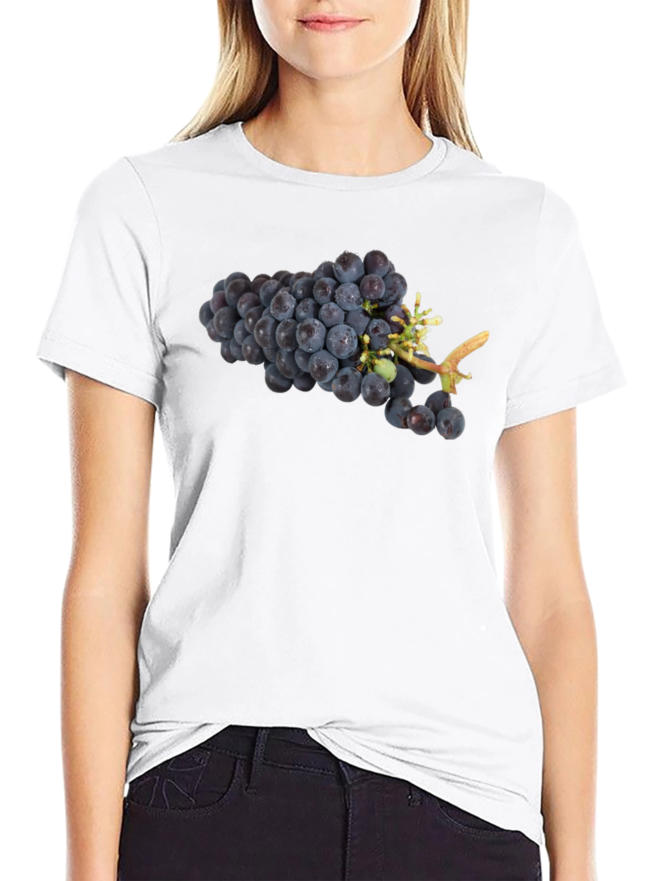 Grapes Graphic Black T-Shirt