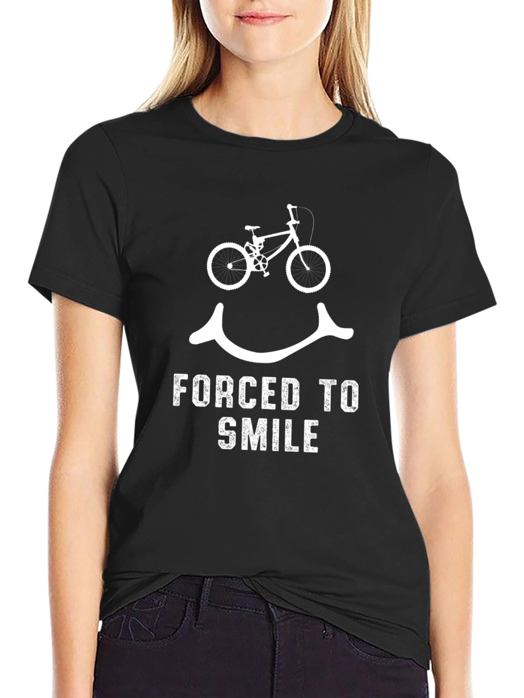 Forced to Smile Bicycle Graphic T-Shirt