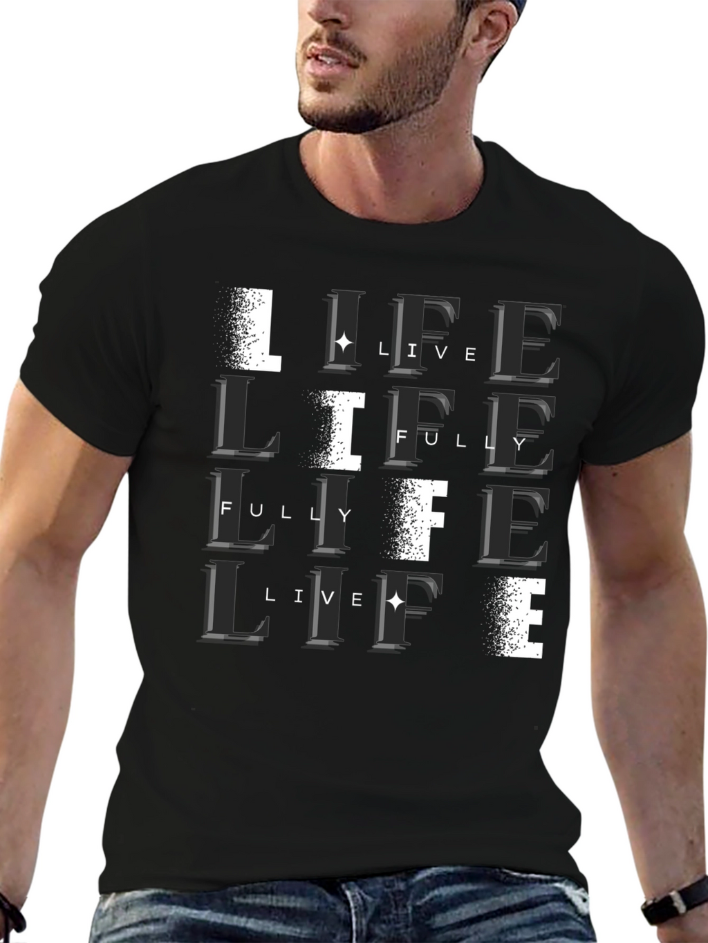 Live Life Fully Black T-Shirt