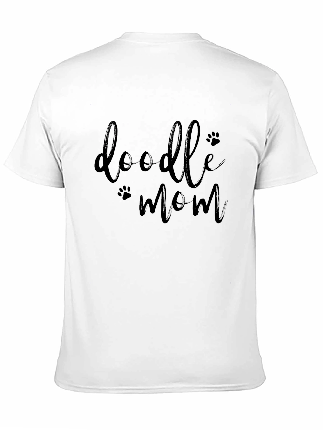 Doodle Mom Black T-Shirt - Paw Print Design