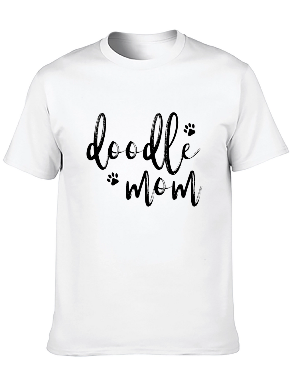 Doodle Mom Black T-Shirt - Paw Print Design