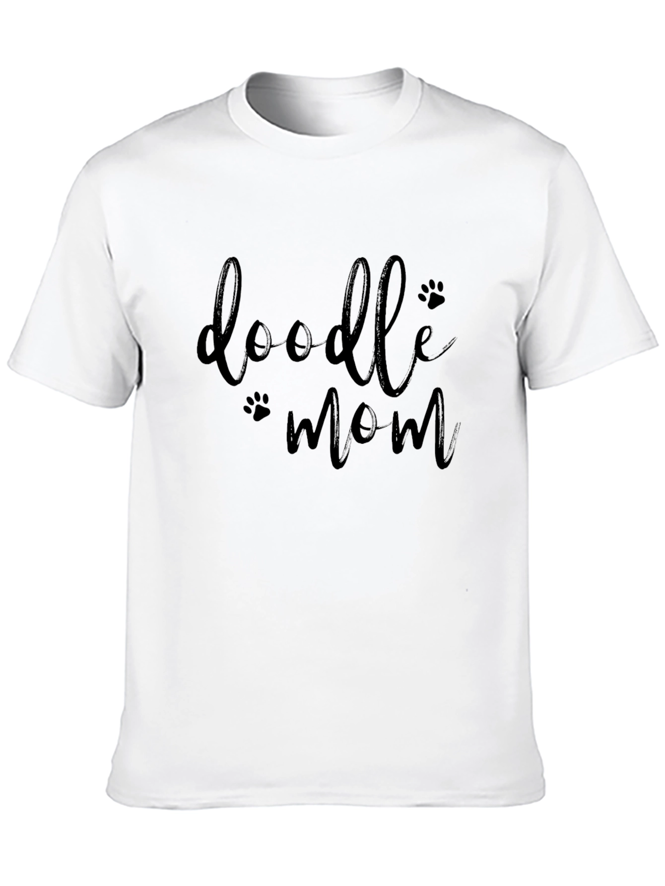 Doodle Mom Black T-Shirt - Paw Print Design