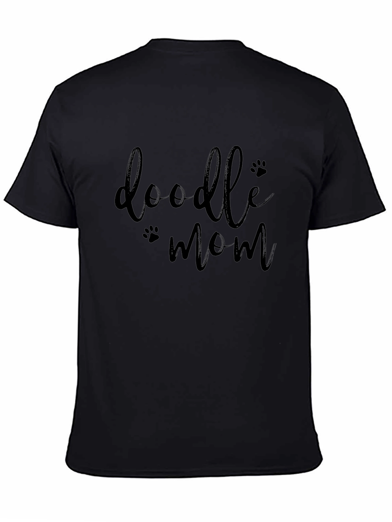 Doodle Mom Black T-Shirt - Paw Print Design
