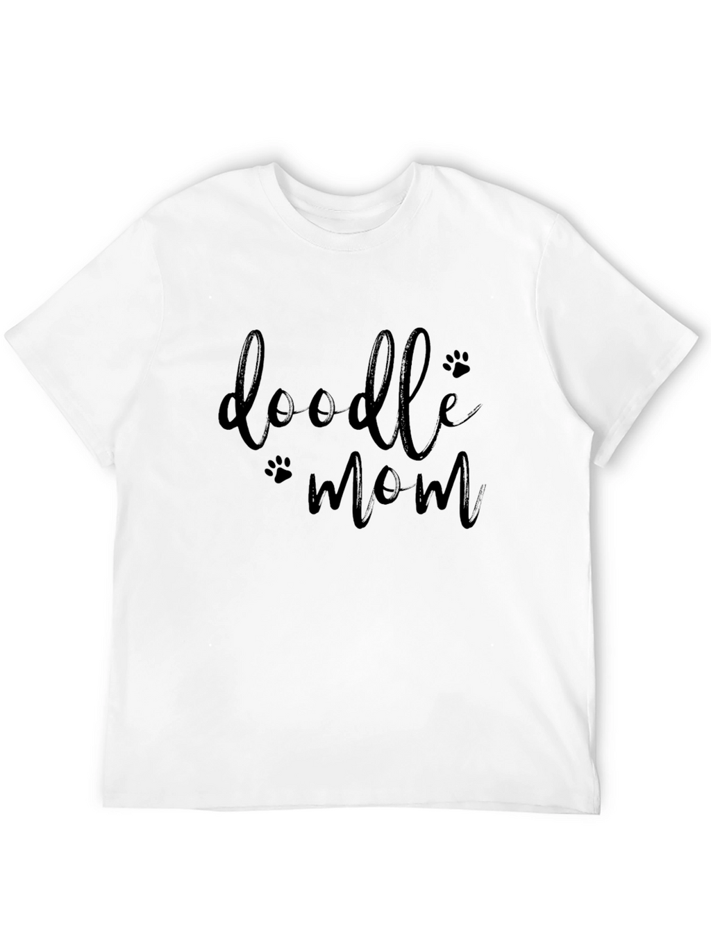 Doodle Mom Black T-Shirt - Paw Print Design