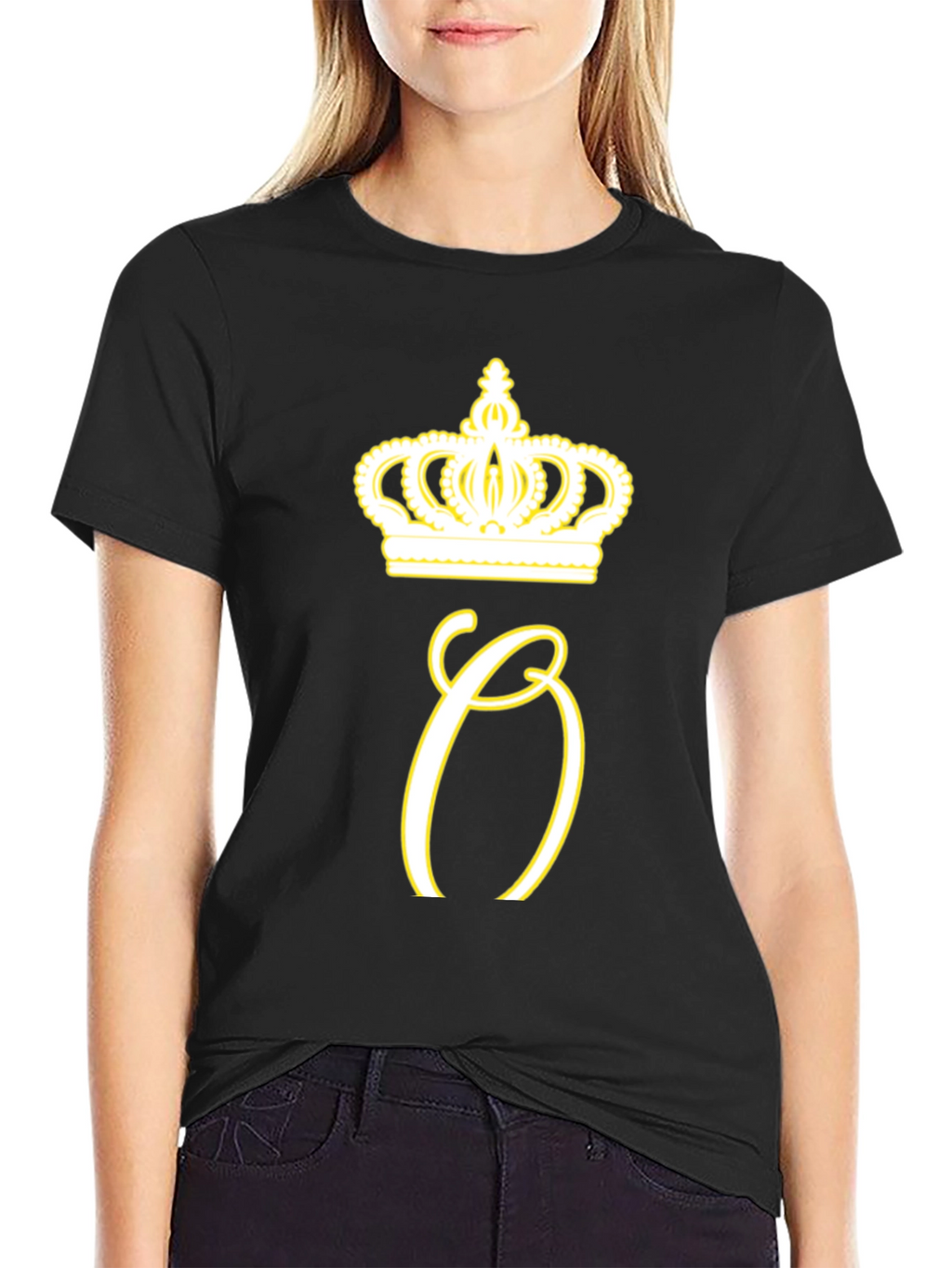 Crown Initial Tee - Stylish Mens Black T-Shirt