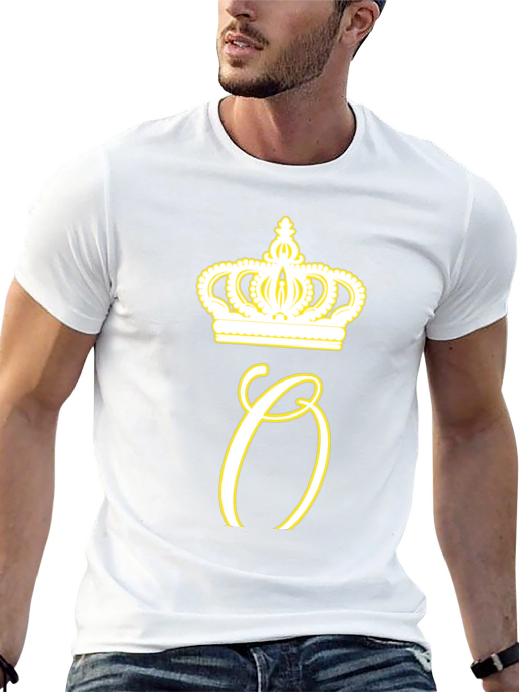 Crown Initial Tee - Stylish Mens Black T-Shirt
