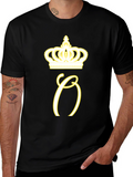 Crown Initial Tee - Stylish Mens Black T-Shirt