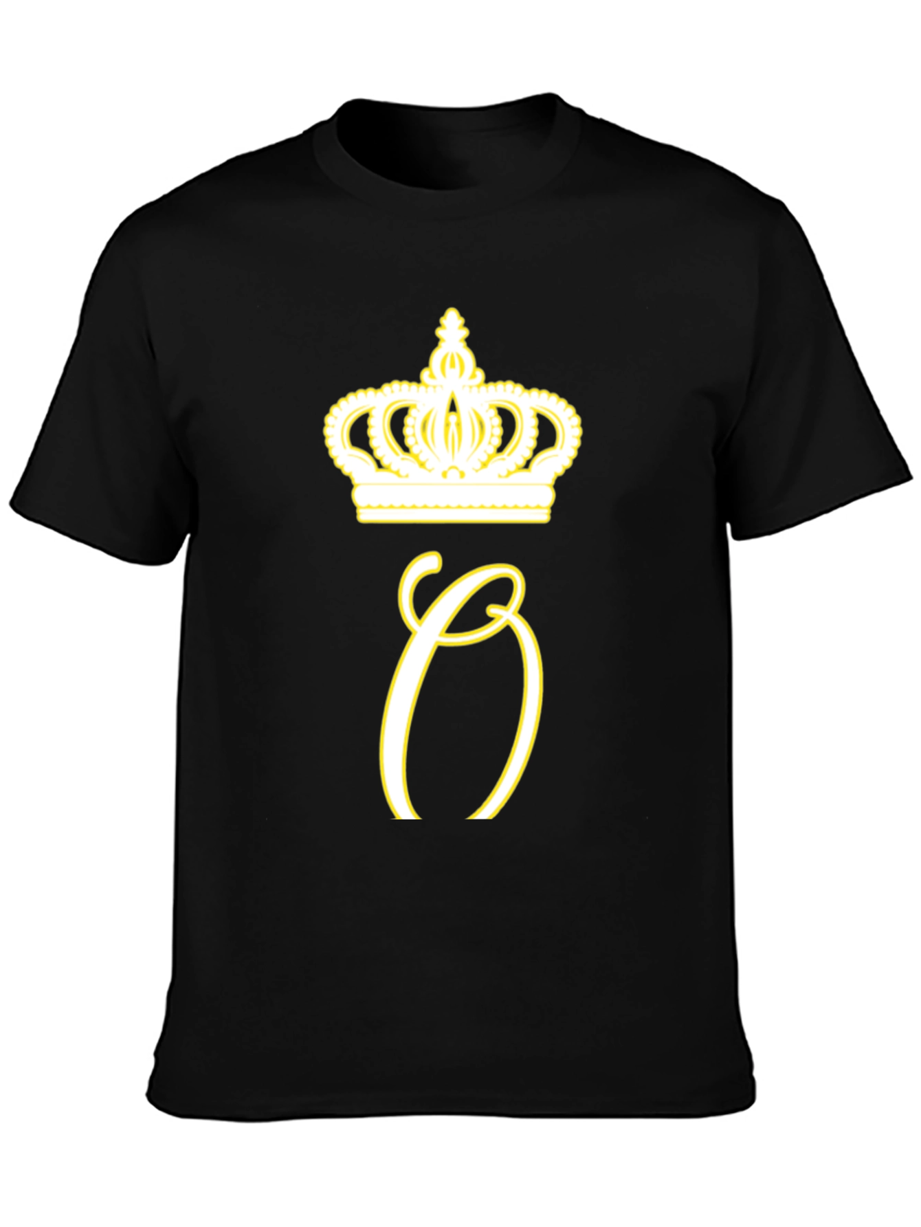 Crown Initial Tee - Stylish Mens Black T-Shirt