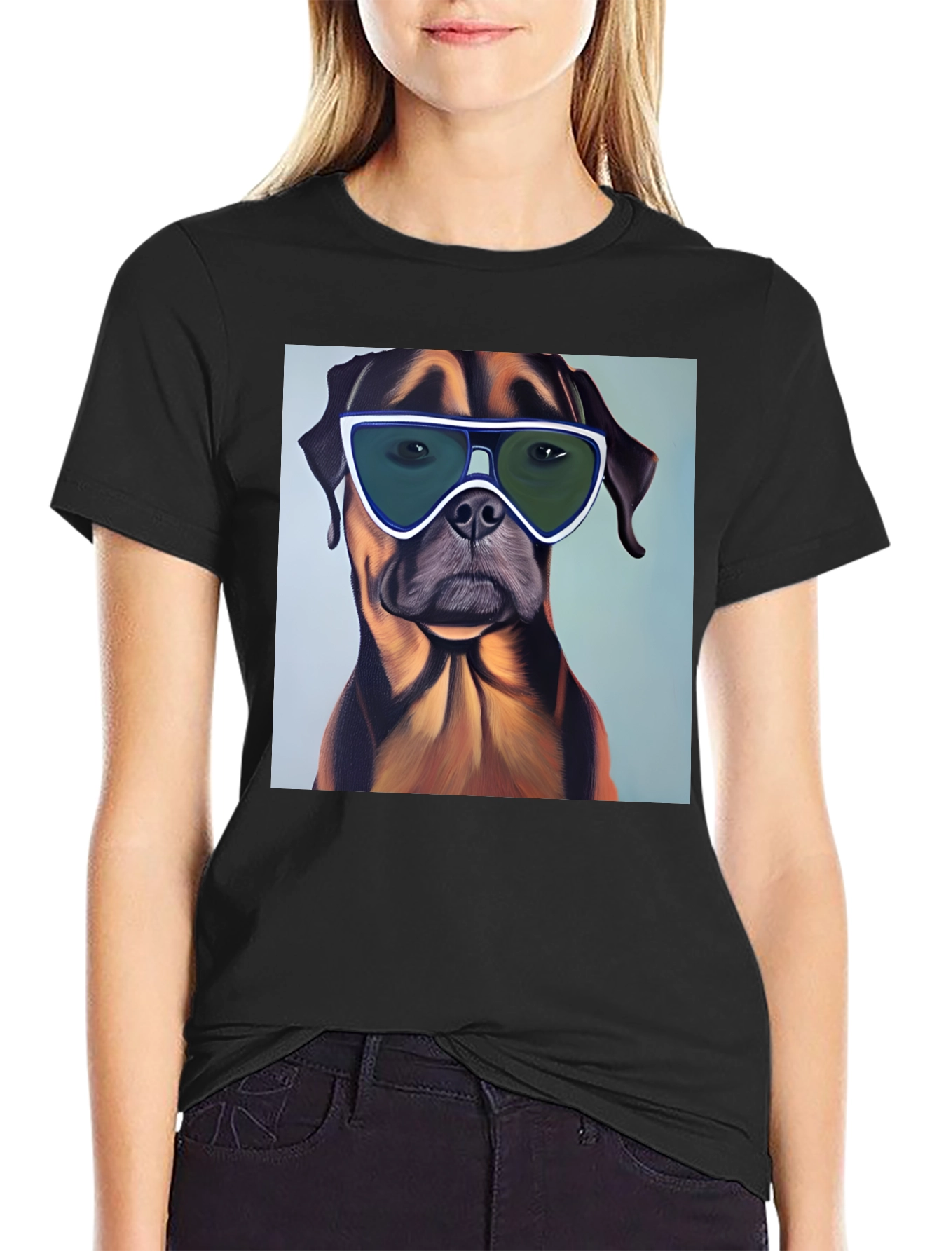 Cool Dog Graphic T-Shirt - Black