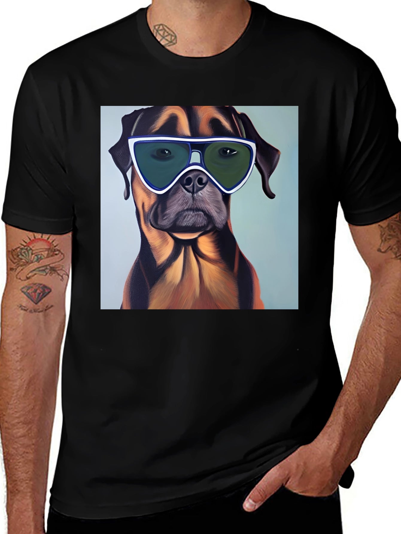 Cool Dog Graphic T-Shirt - Black