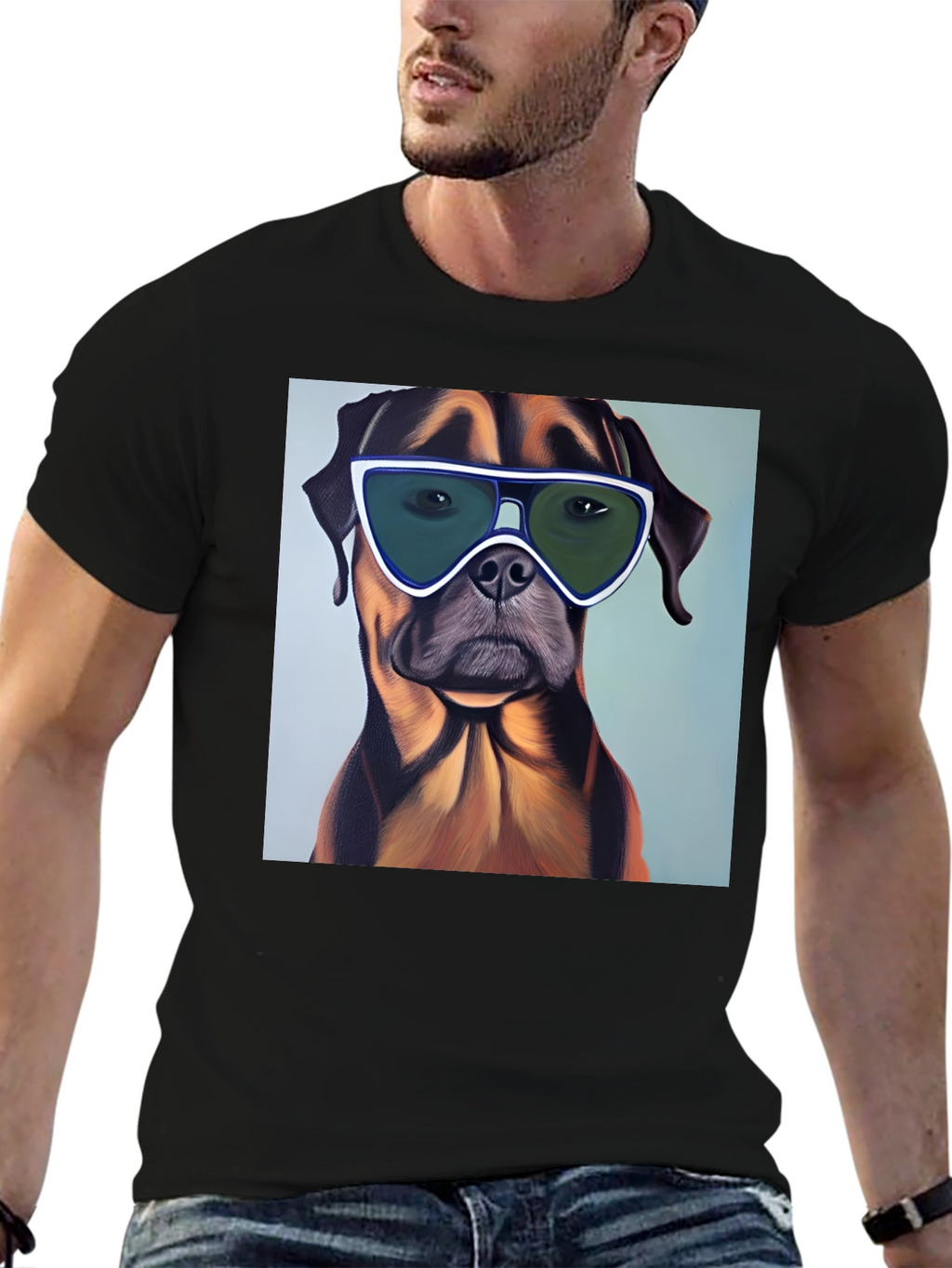 Cool Dog Graphic T-Shirt - Black