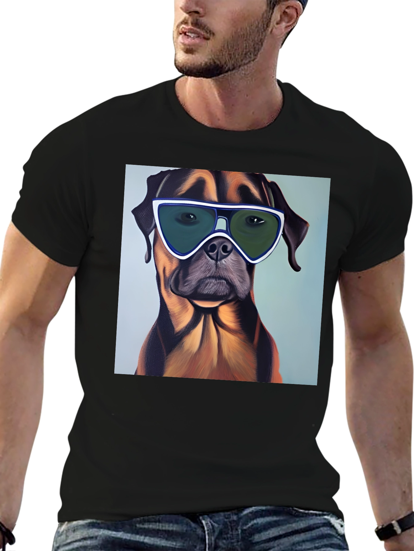 Cool Dog Graphic T-Shirt - Black