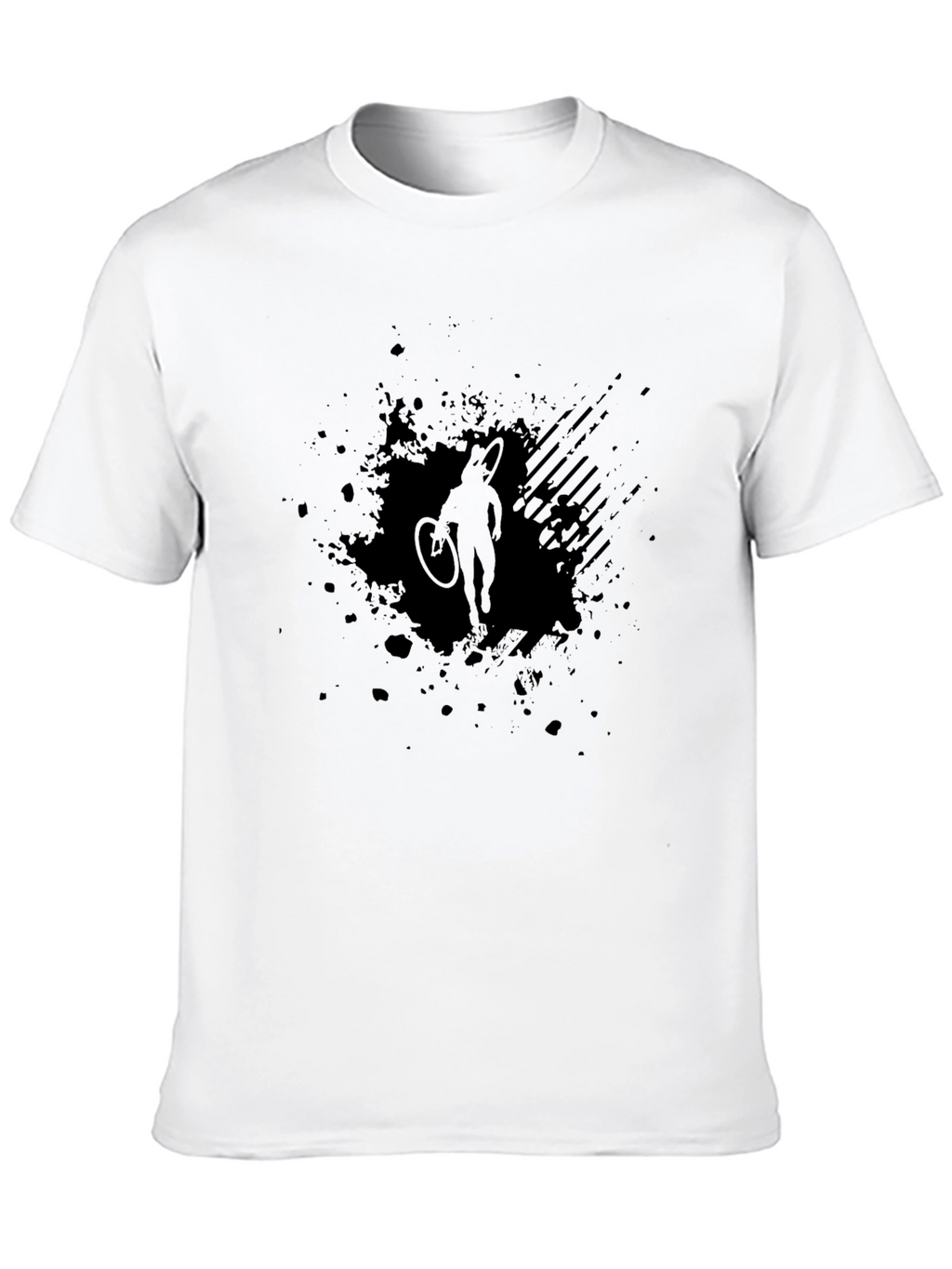 Black Cycling Silhouette Graphic T-Shirt