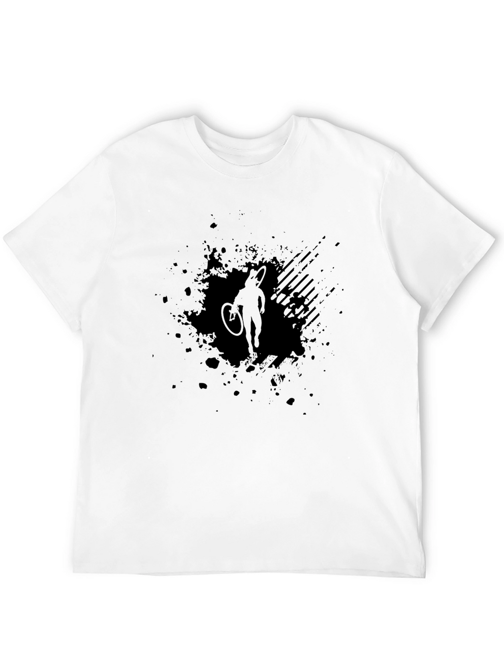 Black Cycling Silhouette Graphic T-Shirt