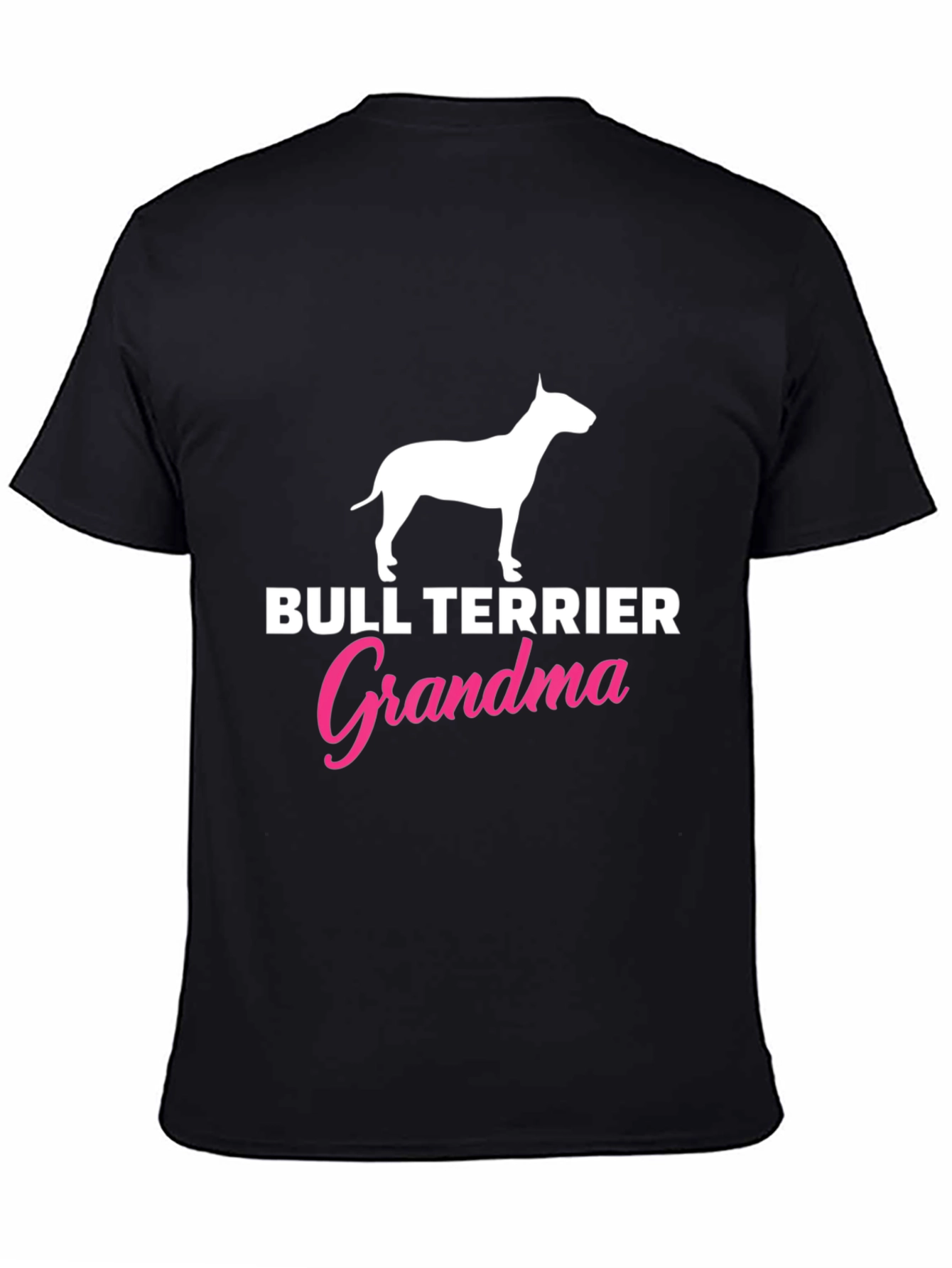 Bull Terrier Grandma T-Shirt Black Cotton