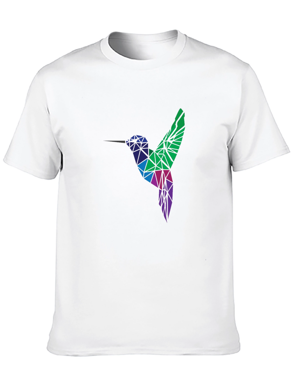 Geometric Hummingbird Graphic Tee - Black